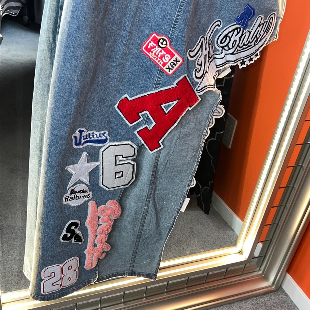 🏙️ Exclusive Boutique Denim Varsity Patchwork Ma… - image 3